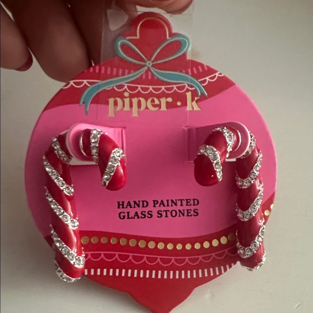 Piper K candy cane post earrings - Picture 2 of 2